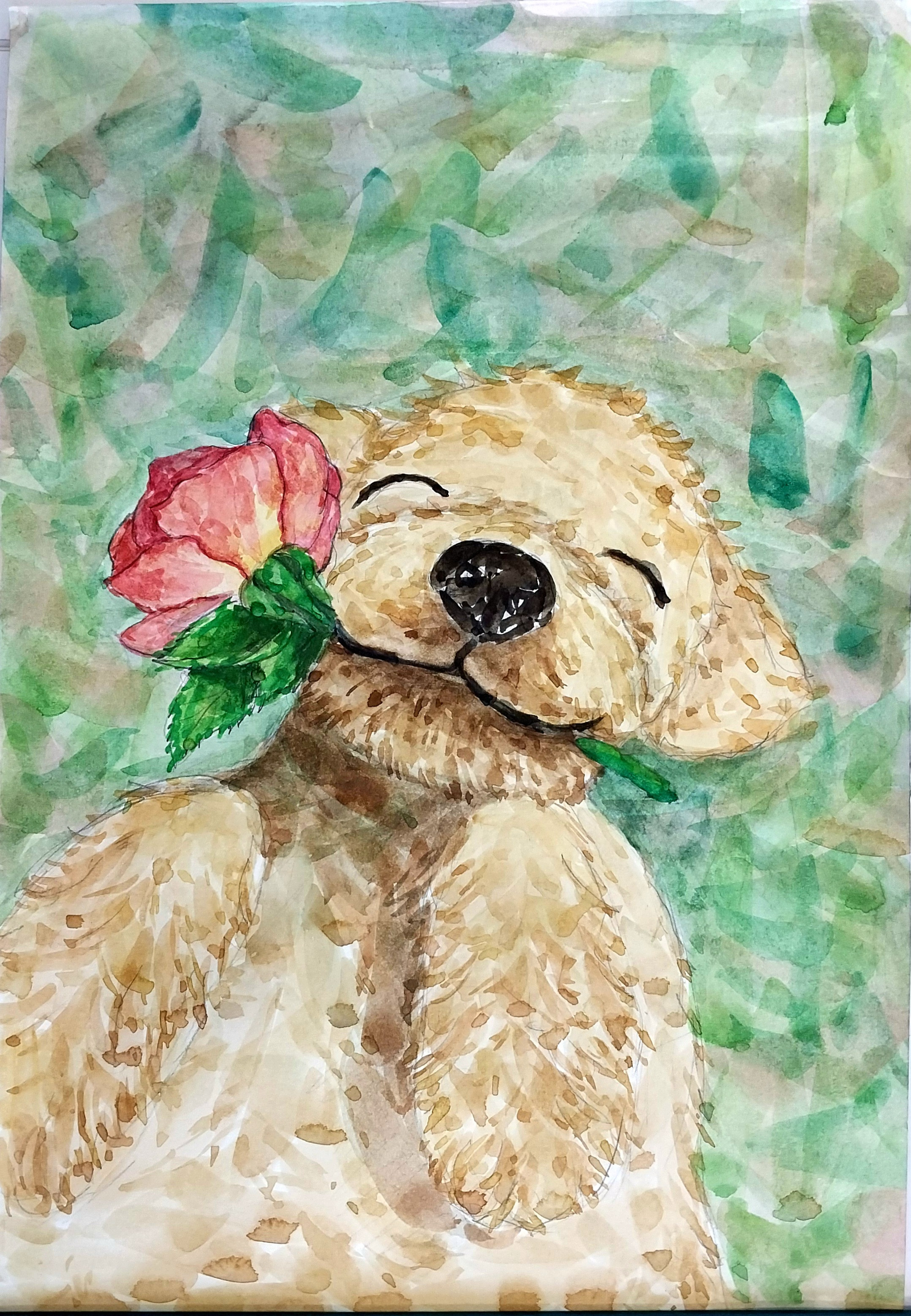 꽃을 좋아하는 강아지 썸네일