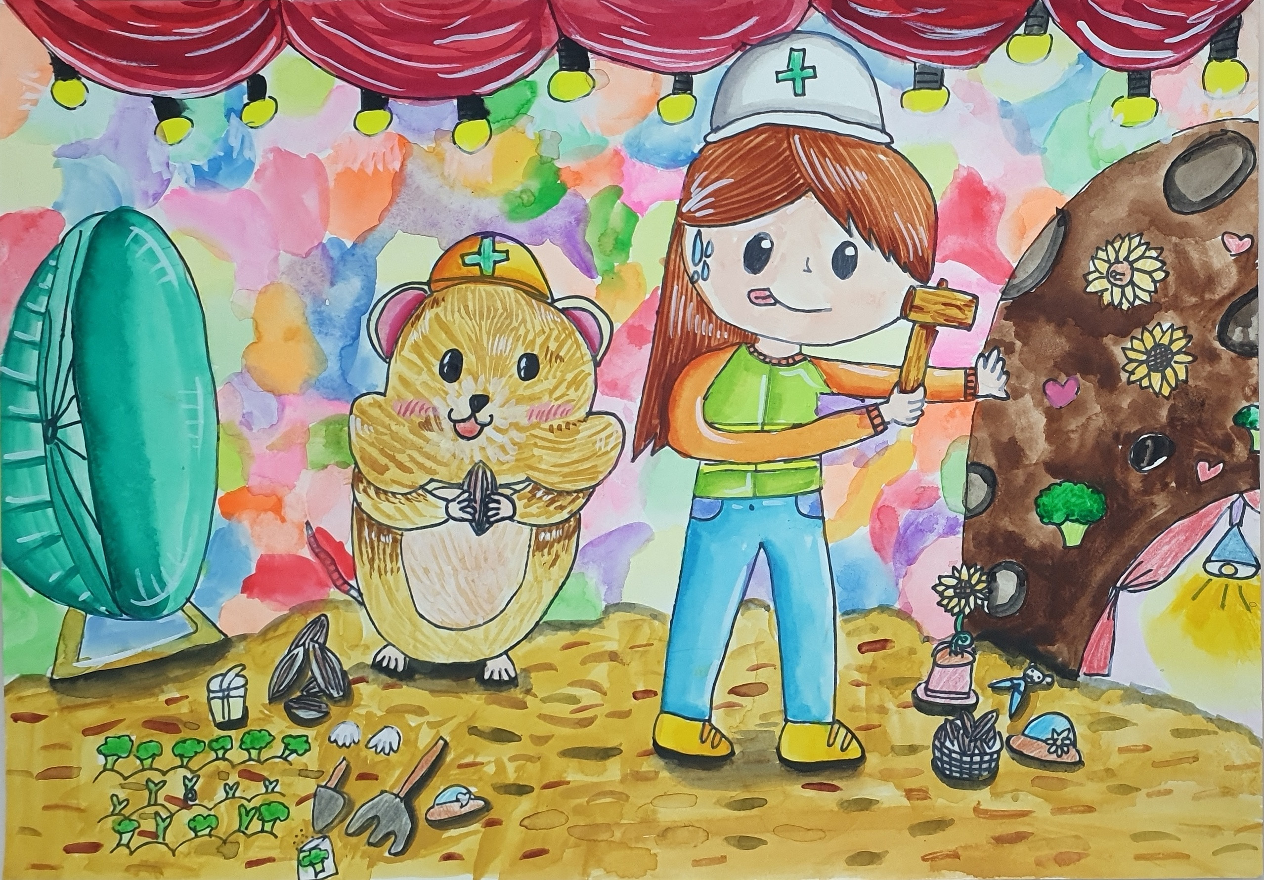 귀여운 햄스터 집 짓기 썸네일